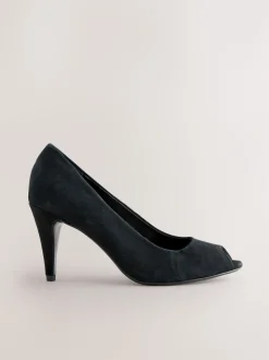 Next Suede noire - Chaussures à talons Bout ouvert en cuir haut de gamme
