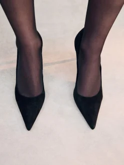 Next - Chaussures de milieu de terrain en cuir Suede noire Outlet