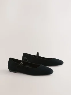 Next Suede noire - Chaussures Mary Jane en cuir à bout carré Forever Comfort® Online