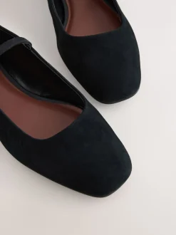 Next Suede noire - Chaussures Mary Jane en cuir à bout carré Forever Comfort® Online
