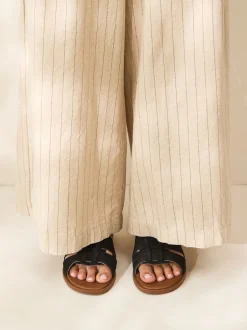 Next - Sandales mules à fente Suede noire New