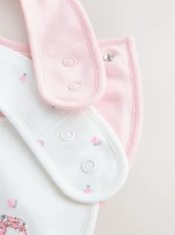 Next Sœur rose/blanc - Lot de 2 bavoirs bébé familial New