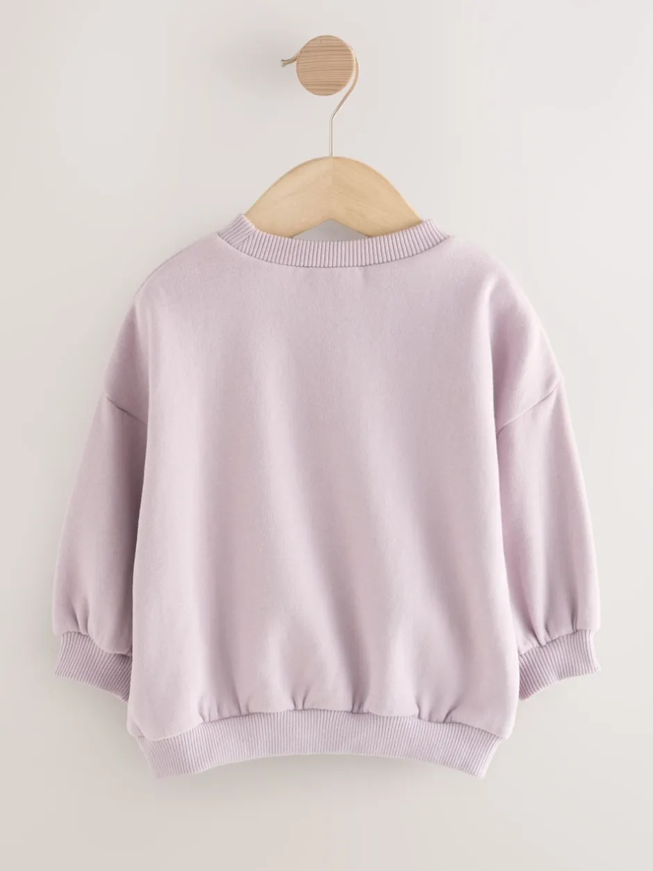 Next - Sweat à col ras du cou (3mths-7yrs) Sœur violet lilas New