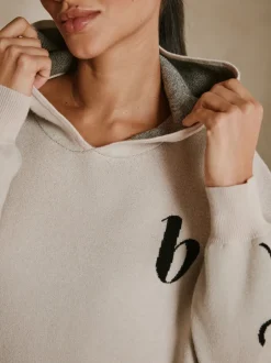 B by Ted Baker Sweat à capuche zippé en maille avoine Online