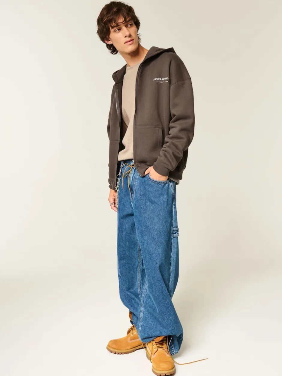 Hollister Sweat à capuche McLaren Back imprimé graphique marron Sale