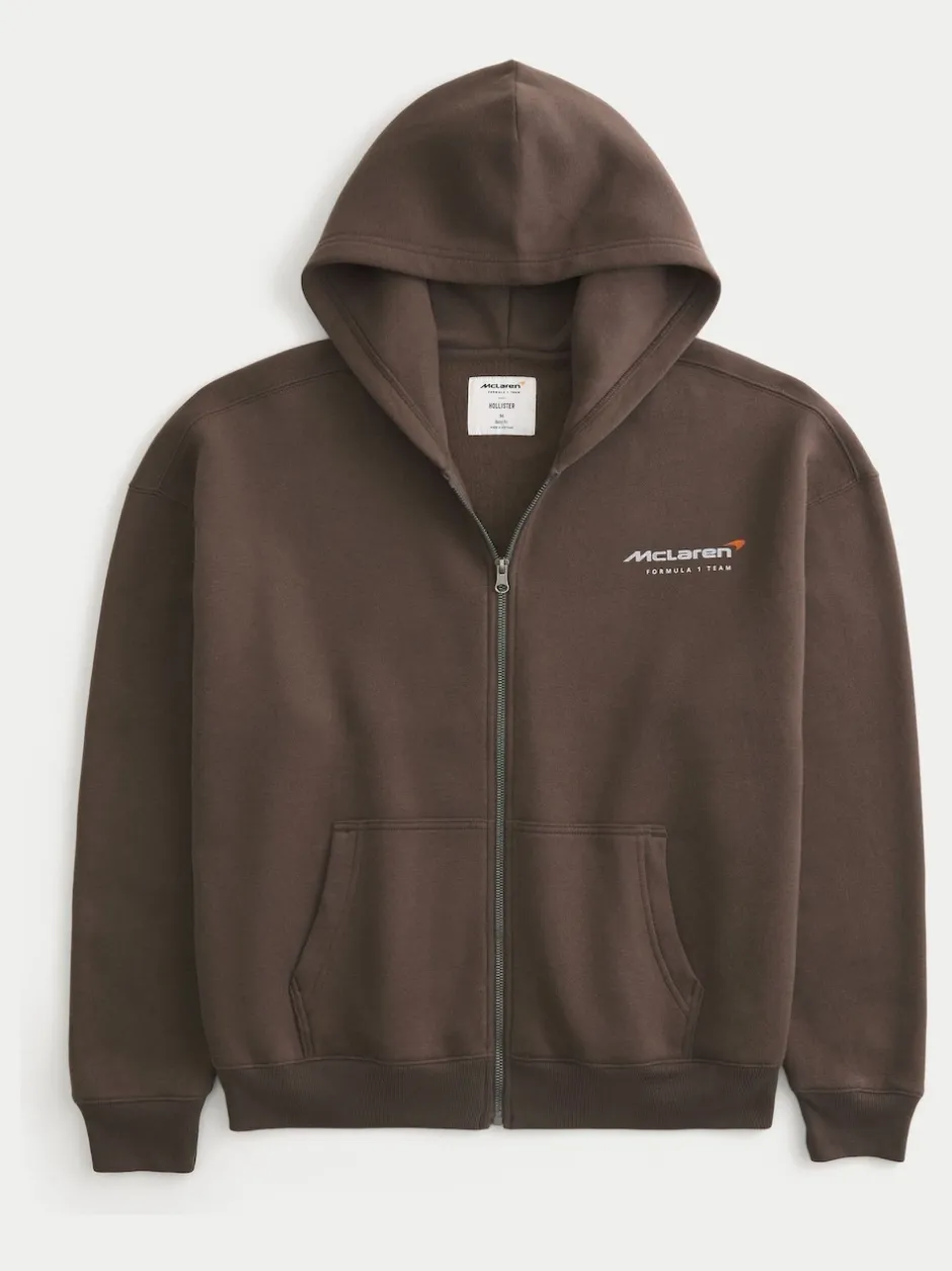 Hollister Sweat à capuche McLaren Back imprimé graphique marron Sale
