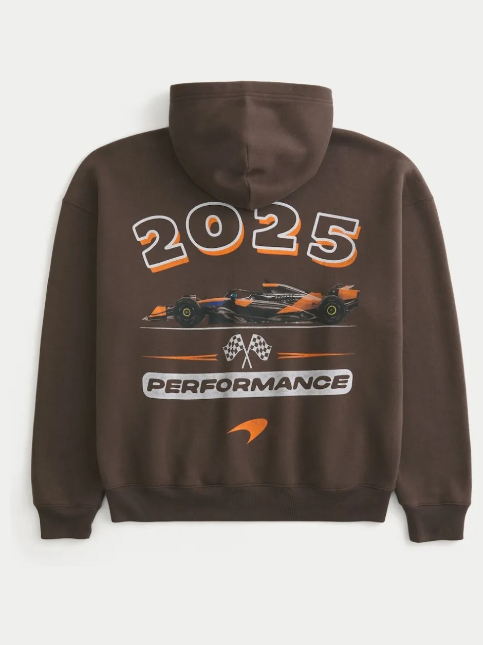 Hollister Sweat à capuche McLaren Back imprimé graphique marron Sale