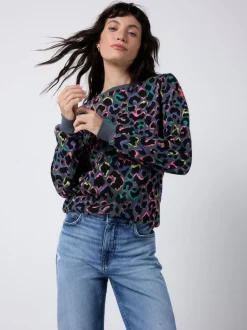 SCAMP & DUDE Sweat-shirt classique avec léopard et éclair Discount