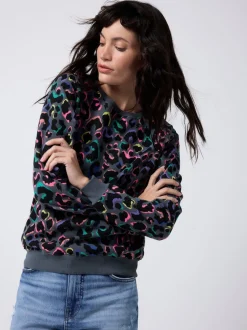 SCAMP & DUDE Sweat-shirt classique avec léopard et éclair Discount