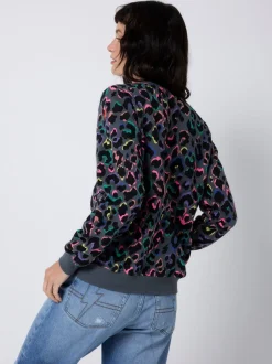 SCAMP & DUDE Sweat-shirt classique avec léopard et éclair Discount