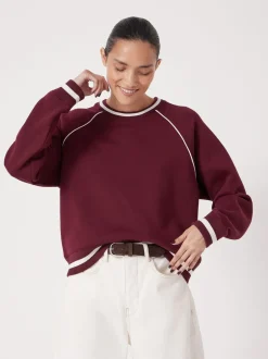 Hush Sweat-shirt rayé côtelé à manches raglan New