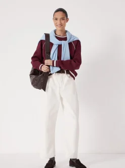 Hush Sweat-shirt rayé côtelé à manches raglan New