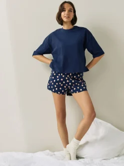 Next Tache de marine - Ensemble pyjama short en coton Online