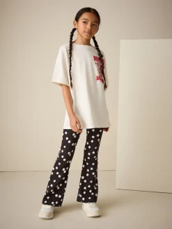 Next - Leggings évasés à côtes (3-16ans) Tache noire/blanche Best