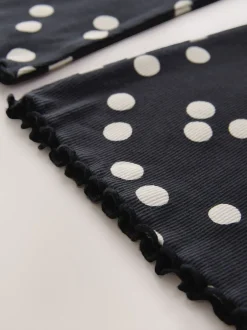 Next - Leggings évasés à côtes (3-16ans) Tache noire/blanche Best