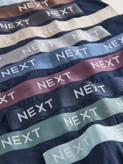 Next - Boxer en coton riche 10 Lot Taille bleu marine métallisée Outlet