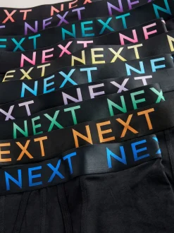 Next - Boxers hipsters riches en coton mélangé Taille Noir à texte Ombre New