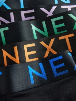 Next - Boxers hipsters riches en coton mélangé Taille Noir à texte Ombre New