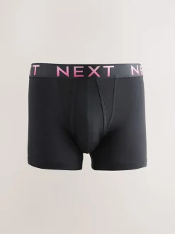 Next - Boxers hipsters riches en coton mélangé Taille Noir à texte Ombre New
