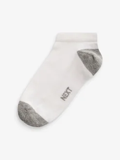Next - Paquet de chaussettes de sport en coton riche 7 talon et orteil Blanc/brillants New