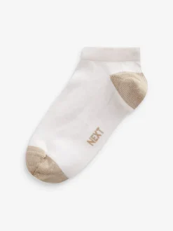 Next - Paquet de chaussettes de sport en coton riche 7 talon et orteil Blanc/brillants New