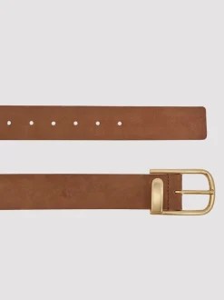 Reiss Tan - Ceinture en cuir avec boucle à demi-passant Iyla New