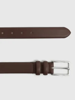 Reiss Tan - Ceinture Dante en cuir lisse Discount
