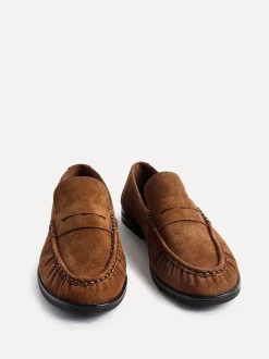 Linzi Tan - Mocassins Belmont froncés en cuir daim Online