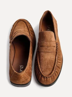 Linzi Tan - Mocassins Belmont froncés en cuir daim Online