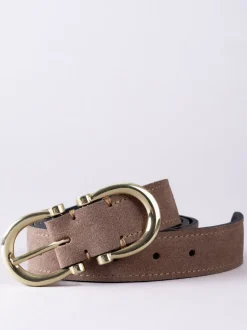 Lakeland Leather Taupe (Taupe) - Ceinture Bowness en daim à double boucle Sale