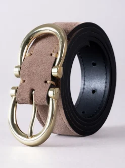 Lakeland Leather Taupe (Taupe) - Ceinture Bowness en daim à double boucle Sale