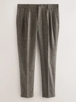 Next Taupe (Taupe) - Pantalon Nova Fides élégant texturé en laine à coupe fuselée coupe classique Hot