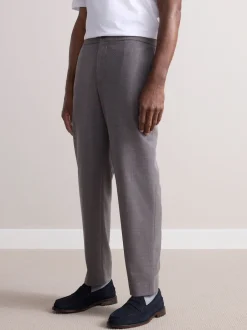 Next Taupe (Taupe) - Pantalons Habillé texturés à taille élastiquée en laine Sale