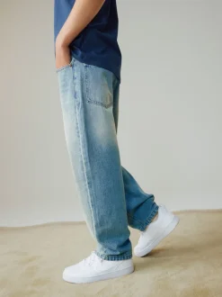 Next Teinte bleue - Jean authentique (3-16ans) Baggy fuselé Outlet