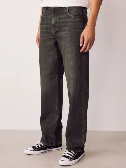 Next - Ajustement droit - délavé vintage Denim Jeans Teinte marron Online