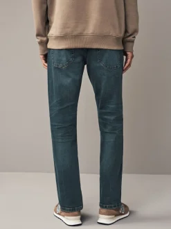 Next Teinte moyenne - - extensible Denim Jeans Ajustement droit Outlet