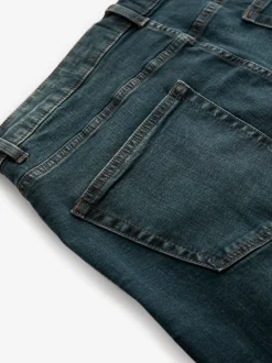 Next Teinte moyenne - - extensible Denim Jeans Ajustement droit Outlet