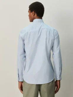 Next Texture bleue - Chemise habillée à manches longues riche en coton Online