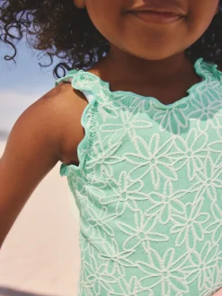Next Texture fleurie vert menthe - Maillot de bain Lettuce Edge (3mois-7ans) New