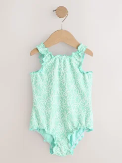 Next Texture fleurie vert menthe - Maillot de bain Lettuce Edge (3mois-7ans) New