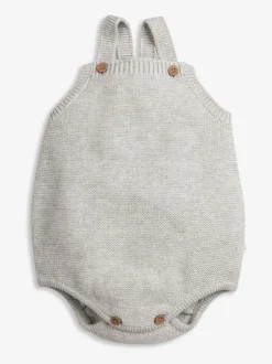 The Little Tailor Barboteuse grise en tricot 100% coton pour Bébé Clearance