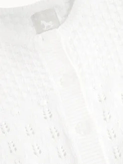 The Little Tailor Pointelle Bébé 100% coton blanc Cardigan Sale