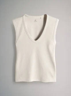 The Set lot de 5 débardeurs côtelés à col en V profond Outlet