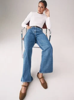 The Set Lot de 2 Denim Jean à jambe large 100% coton Clearance