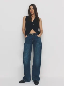 The Set lot de 2 gilets côtelés en maille dorées à boutons Hot