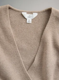 The Set lot de 2 gilets côtelés en maille dorées à boutons Hot