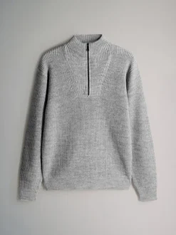 The Set lot de 2 pulls en maille torsadée et à col zippé Clearance