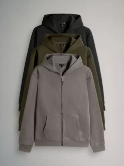 The Set lot de 3 Sweat-shirts À capuche zippés Outlet