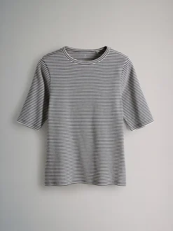 The Set lot de 5 t-shirts côtelés à manches mi-longues Clearance