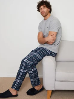 Threadbare Lot de 2 Ensemble Pyjamas T-shirt Manches courtes et Pantalons Carreaux Outlet